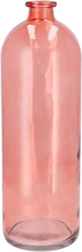 DK Design Bloemenvaas fles model helder gekleurd glas koraal roze D14 x H41 cm Vazen