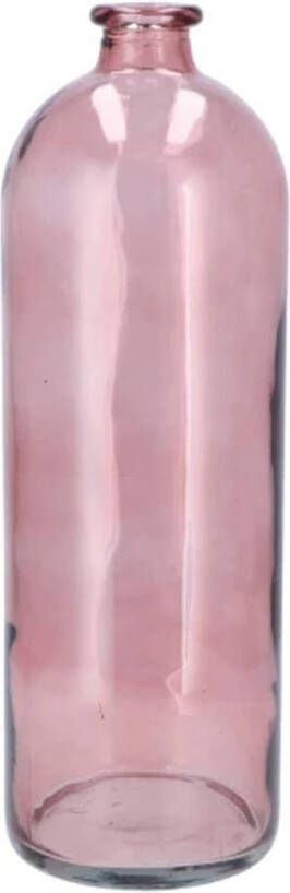 DK Design Bloemenvaas fles model helder gekleurd glas zacht roze D14 x H41 cm Vazen