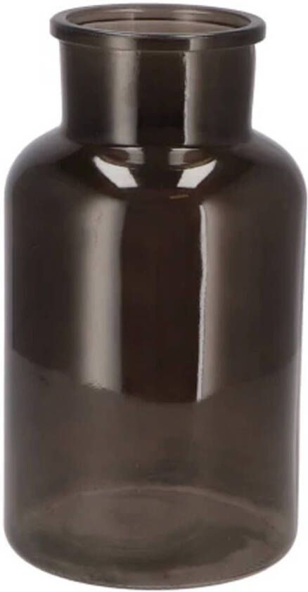 DK Design Bloemenvaas melkbus fles helder glas zwart D15 x H26 cm Vazen
