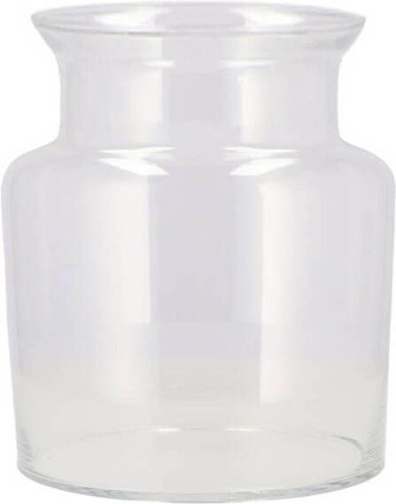 DK Design Bloemenvaas melkbus fles model Milky transparant glas D16 x H25 cm Vazen