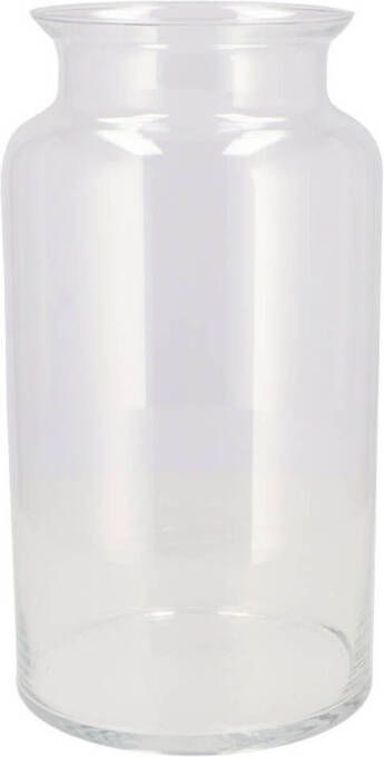 DK Design Bloemenvaas melkbus fles model Milky transparant glas D19 x H25 cm Vazen