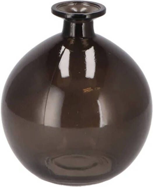 DK Design Bloemenvaas rond model helder gekleurd glas zwart D13 x H15 cm Vazen