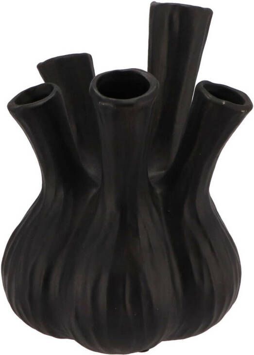 DK Design vaas Aglio tulpenvaas mat zwart D20 x H25 cm Vazen