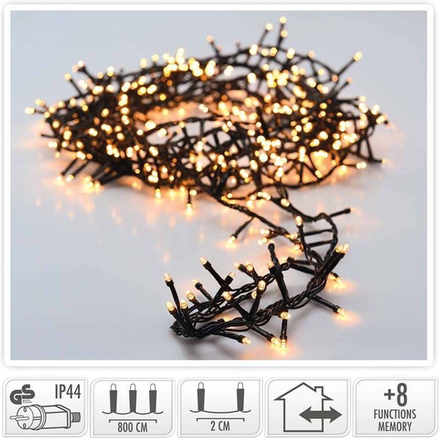 Happy Home Family DecorativeLighting Micro Cluster 400 LED- 8 meter warm wit