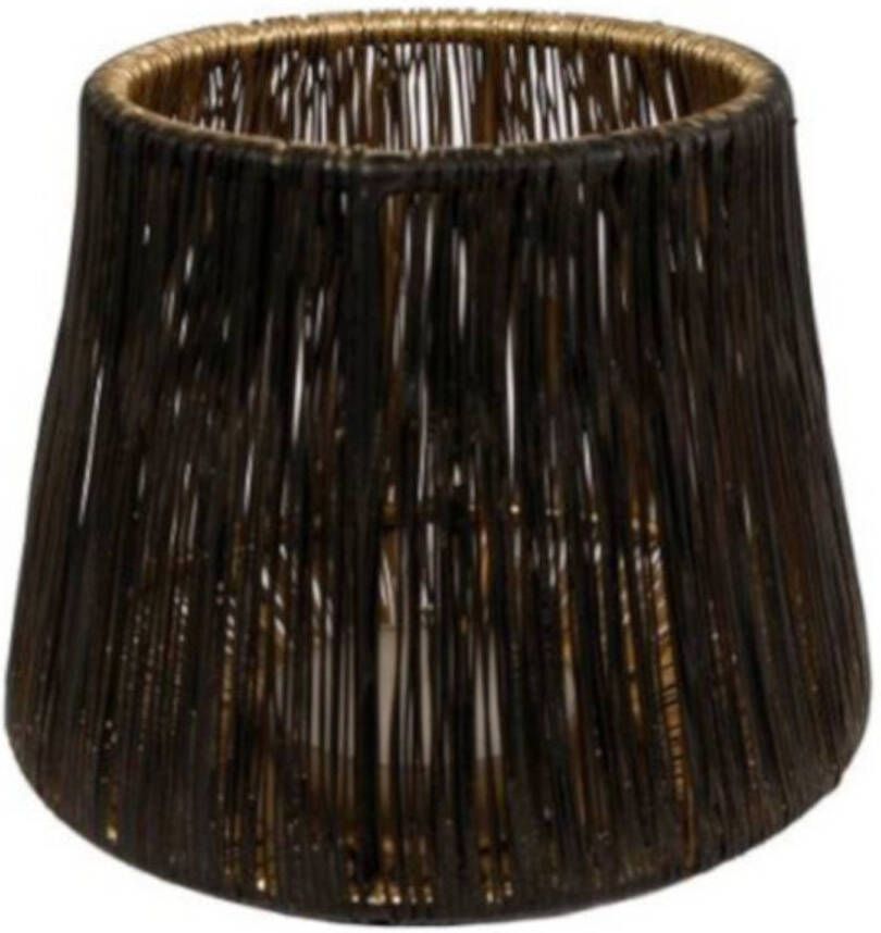 Dobeno Gifts Amsterdam lantaarn 11 cm glas zwart goud