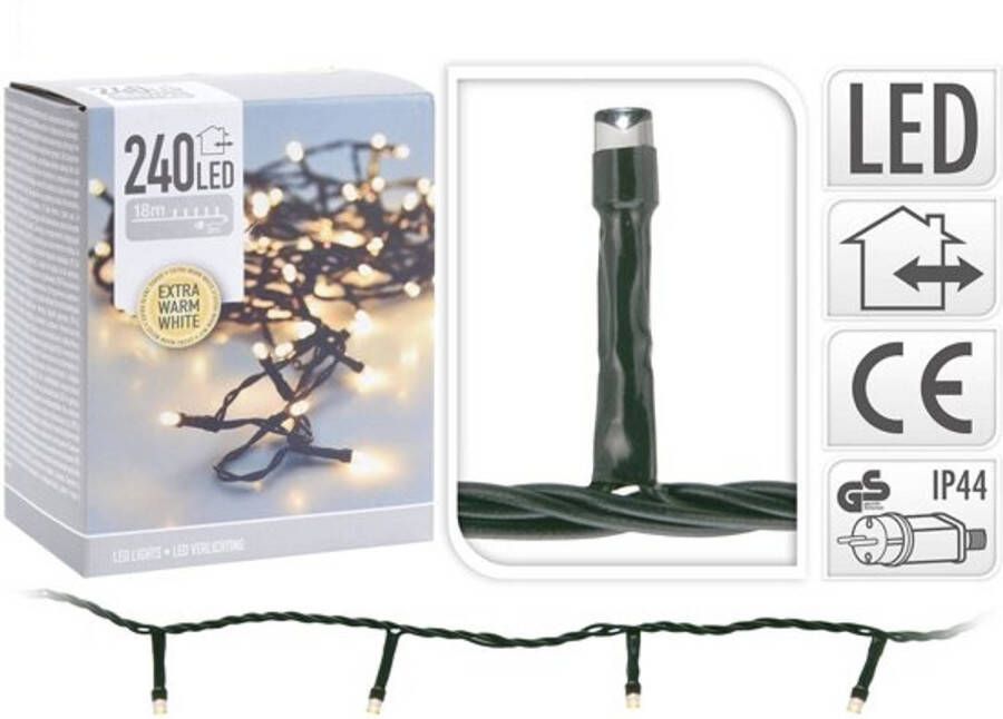 Home & Styling KerstXL LED verlichting 18 meter 240 LED lampjes extra warm wit voor binnen & buiten
