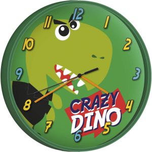 Dobeno Kids Licensing Wandklok Crazy Dino Junior 25 Cm Groen