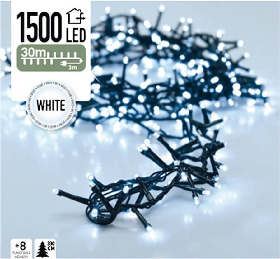 ECD Germany Nampook Kerstverlichting micro cluster1500 LED 30 meter wit