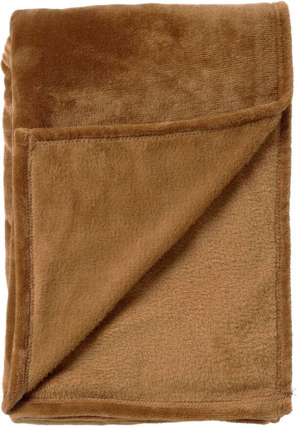 Dutch Decor BILLY Plaid 150x200 cm flannel fleece superzacht Tobacco Brown bruin