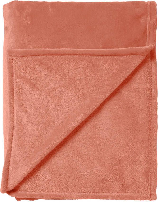 Dutch Decor CHARLIE Plaid 200x220 cm extra grote fleece deken effen kleur Muted Clay roze