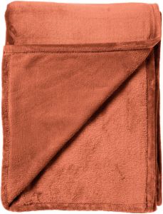 Dutch Decor BILLY Plaid flannel fleece 150x200 cm Potters Clay oranje superzacht