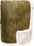 Dutch Decor BOBBY Plaid 150x200 cm fleece deken met sherpa voering Military Olive groen - Thumbnail 1