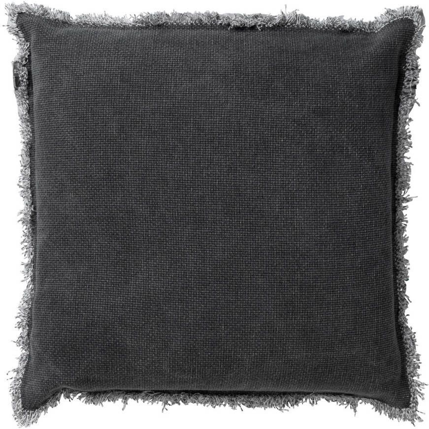 Dutch Decor BURTO Kussenhoes van gewassen katoen Charcoal Gray 45x45 cm Antraciet