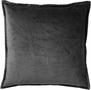 Dutch Decor CAITH Sierkussen 50x50 cm 100% katoen velvet lekker zacht Charcoal Gray antraciet