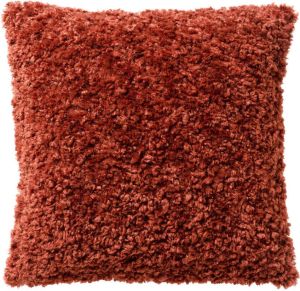 Dutch Decor CATO Kussenhoes 45x45 cm getuft heerlijk zacht met teddy krullen Brandy Brown bruin
