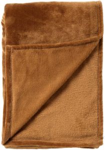 Dutch Decor CHARLIE Plaid flannel fleece XL 200x220 cm Tobacco Brown bruin
