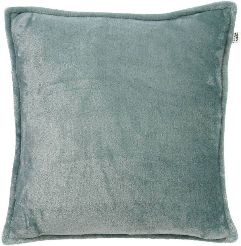 Dutch Decor CILLY Sierkussen fleece 45x45 cm Jadeite lichtgroen