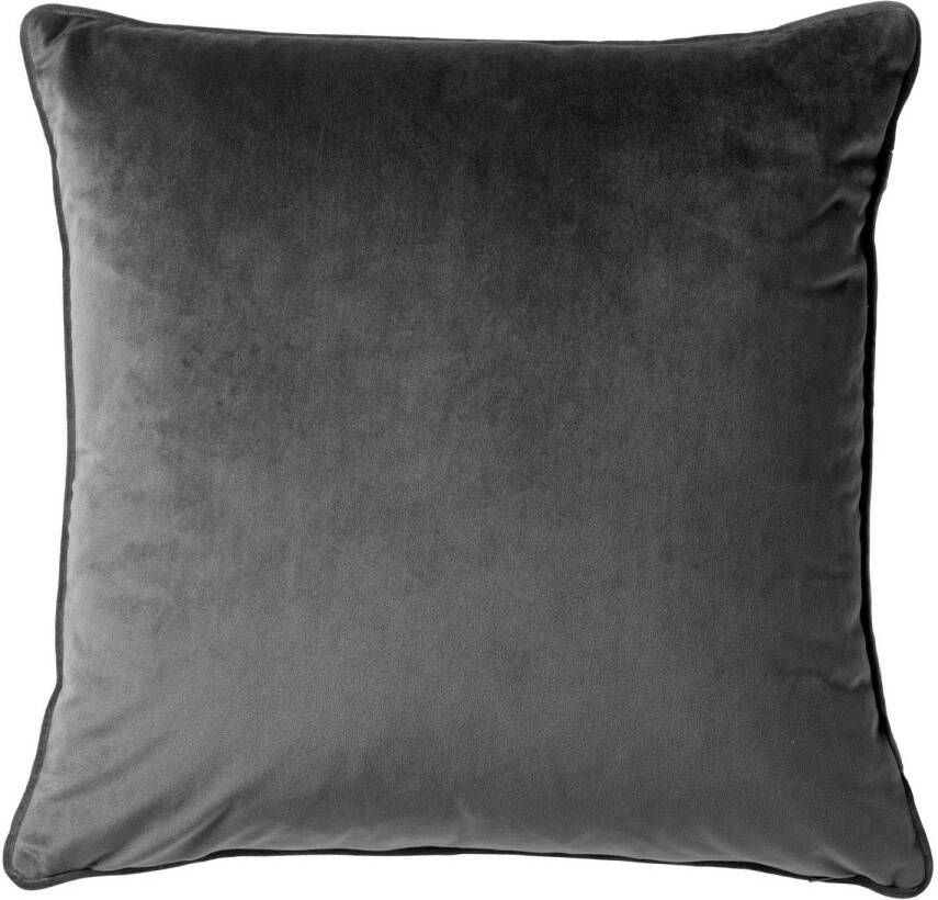 Dutch Decor FINN Kussenhoes 45x45 cm velvet ideale basic Charcoal Gray antraciet