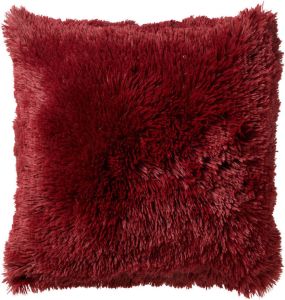 Dutch Decor Fluffy Kussenhoes Unikleur Merlot 45x45 Cm Rood