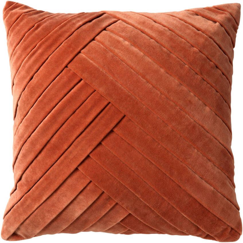 Dutch Decor GIDI Kussenhoes 45x45 cm velvet effen kleur Potters Clay oranje