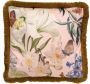 Dutch Decor HANNA Kussenhoes velvet 45x45 cm Dusty Pink roze bloemen vlinders franjes - Thumbnail 1