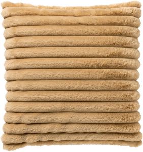 Dutch Decor HAZEL Sierkussen 50x50 cm in effen kleur strepen heerlijk zacht Semolina beige
