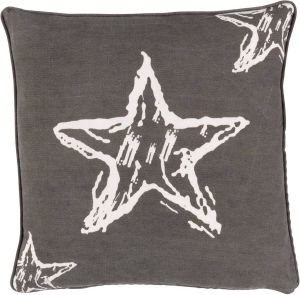 Dutch Decor IMKE Sierkussen katoen 45x45 cm met sterren taupe bruin