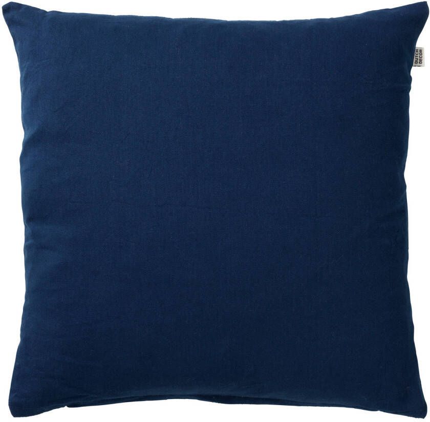 Dutch Decor JAMES Kussenhoes 45x45 cm duurzaam katoen effen kleur Insignia Blue donkerblauw