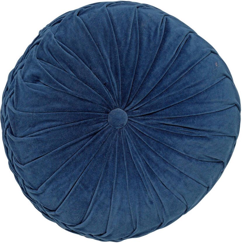 Dutch Decor KAJA Sierkussen rond velvet 40 cm Insignia Blue donkerblauw