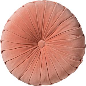 Dutch Decor KAJA Sierkussen rond velvet Muted Clay 40 cm roze