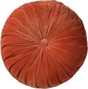 Dutch Decor KAJA Sierkussen rond velvet 40 cm Potters Clay oranje
