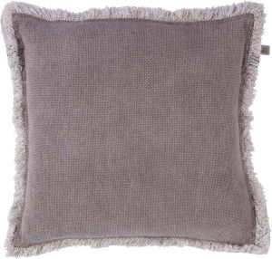 Dutch Decor BURTO Kussenhoes van gewassen katoen Driftwood 45x45 cm taupe