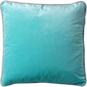 Dutch Decor FINN Kussenhoes velvet Antigua Sand glitter bies 45x45 cm blauw