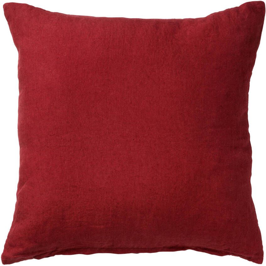 Dutch Decor LINN Kussenhoes 45x45 cm 100% linnen effen kleur Merlot rood