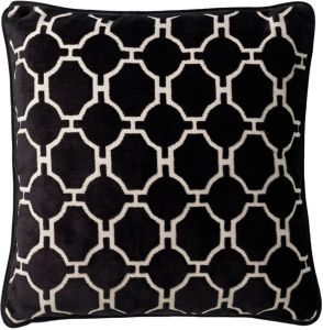 Dutch Decor LOTH Kussenhoes velvet Raven 45x45 cm zwart