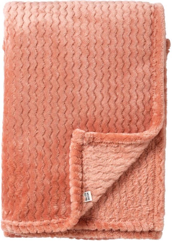 Dutch Decor MARA Plaid 150x200 cm superzachte deken met zigzagpatroon Muted Clay roze