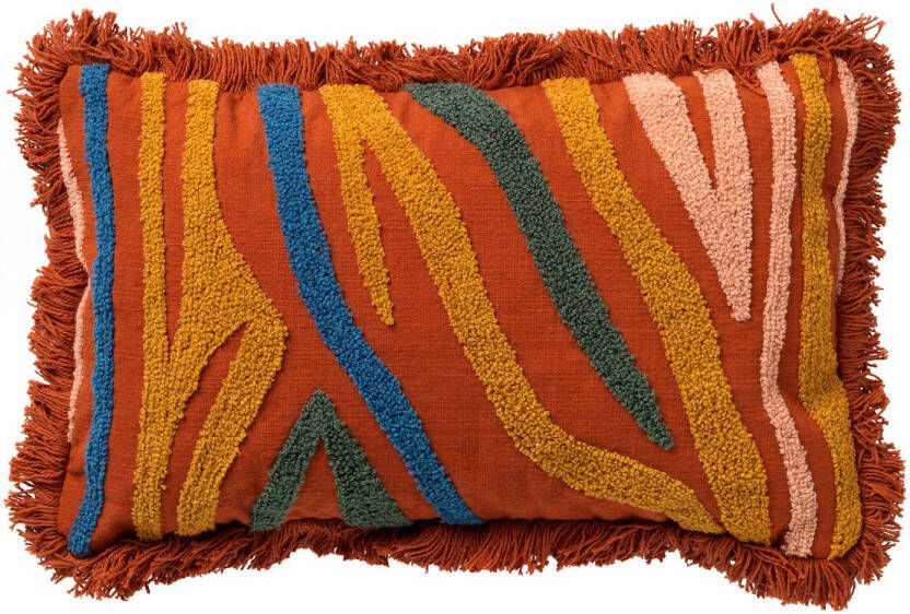 Dutch Decor MISSOURI Sierkussen met patroon 30x50 cm Potters Clay oranje