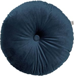 Dutch Decor Olly Sierkussen Rond Velvet 40 Cm Insignia Blue Donkerblauw