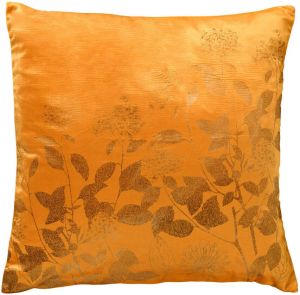 Dutch Decor ROSALIE Kussenhoes velvet 45x45 cm Golden Glow geel bloemen en blaadjes