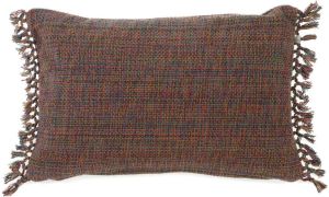 Dutch Decor ROVER Sierkussen 40x60 cm bruin klei met flosjes
