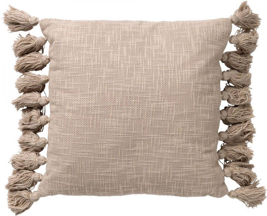 Dutch Decor Ruby Sierkussen Katoen 45x45 Cm Pumice Stone Beige Kussentje Met Flosjes