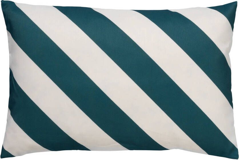 Dutch Decor SANZENO Kussenhoes outdoor Sagebrush Green 40x60 cm waterafstotend en uv-bestendig gestreept wit en groen