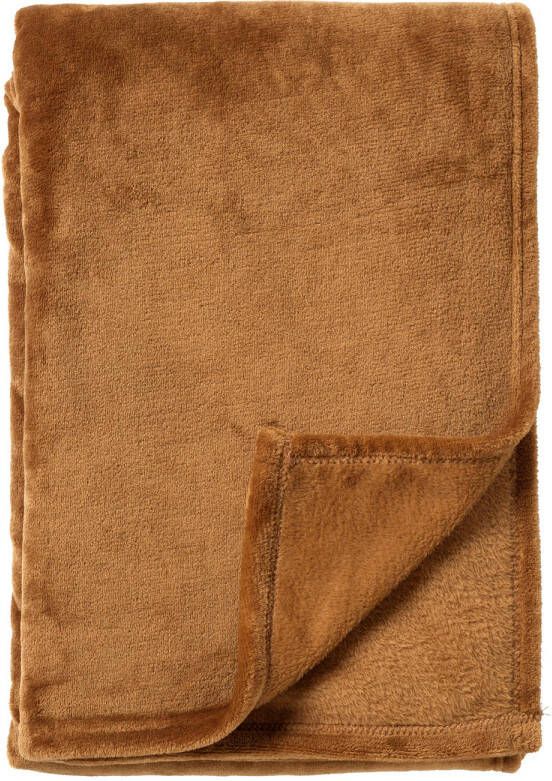 Dutch Decor SIDNEY Plaid 140x180 cm Fleece deken van 100% gerecycled polyester superzacht Tobacco Brown- bruin