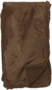 Dutch Decor STANLEY Plaid 150x200 cm fleece deken met teddy en fleece Chocolate Martini bruin