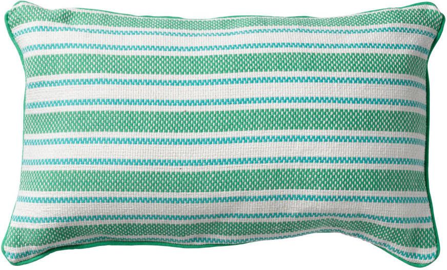 Dutch Decor STRIPES Sierkussen katoen 30x50 cm Emerald groen streepjes