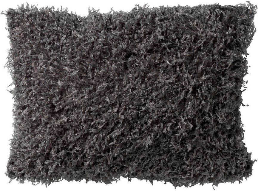 Dutch Decor VEERA Kussenhoes met imitatiebont Charcoal Gray 30x50 cm grijs