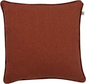 Dutch Decor VISKER Sierkussen 45x45 cm terra terracotta bruin basic en effen dessin met luxe bies