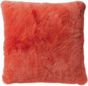Dutch Decor ZAYA Kussenhoes unikleur 45x45 cm koraalroze coral oranje superzacht velvet