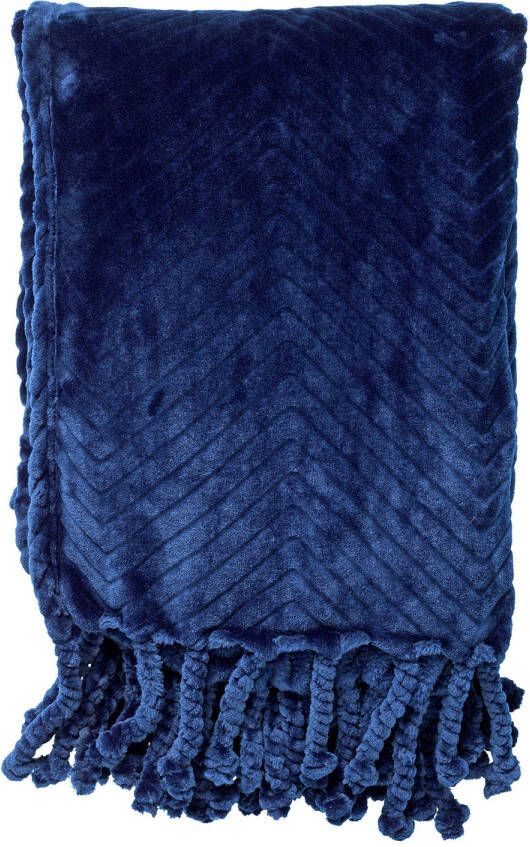 Dutch Decor ZIGGY Plaid van fleece 140x180 cm Insignia Blue donkerblauw
