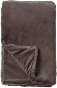 Dutch Decor ZINZI Plaid unikleur 140x180 cm Driftwood taupe